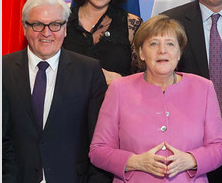 Franck Steinmeier en Angela Merkel 