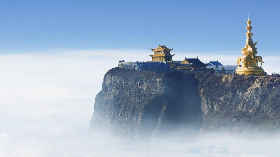 Pagoda in the clouds
