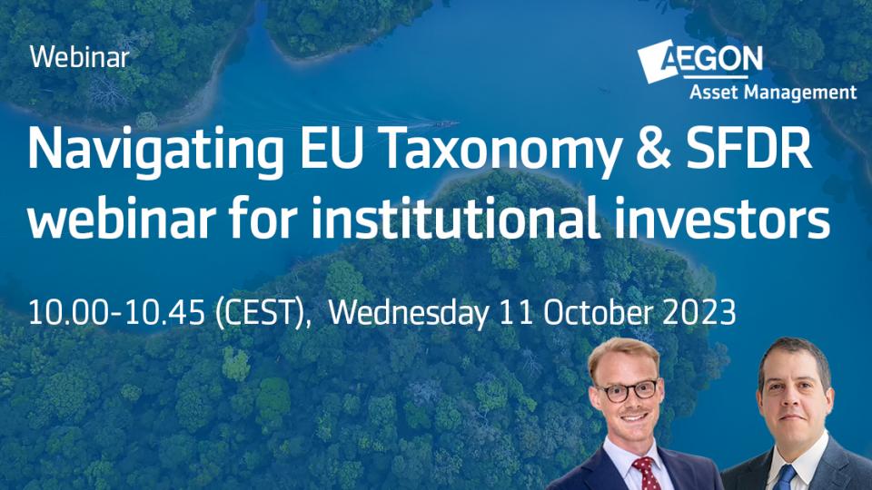 webinar 'Navigating EU Taxonomy & SFDR for institutional investors'