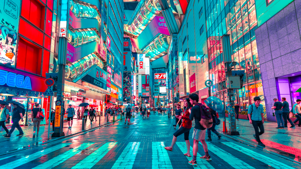 Straatbeeld, Japan Straatbeeld, Japan