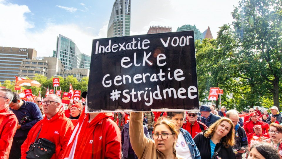 Protest om pensioen Protest om pensioen
