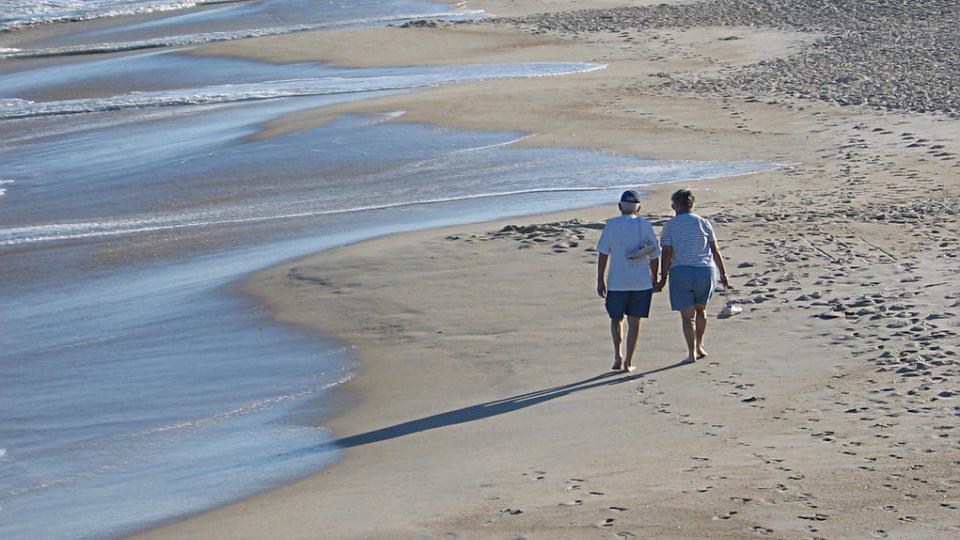 Wandeling op het strand