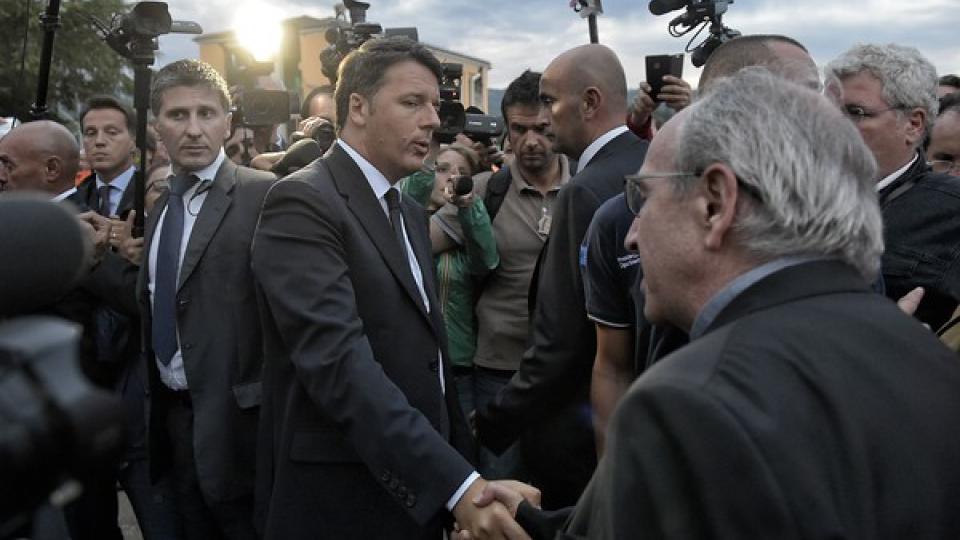 Renzi bezoekt rampgebied
