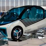 Een Toyota-conceptvoertuig op waterstof-brandstofcellen