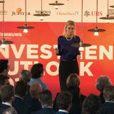 Barbara Baarsma, Rabobank, tijdens Outlook-event